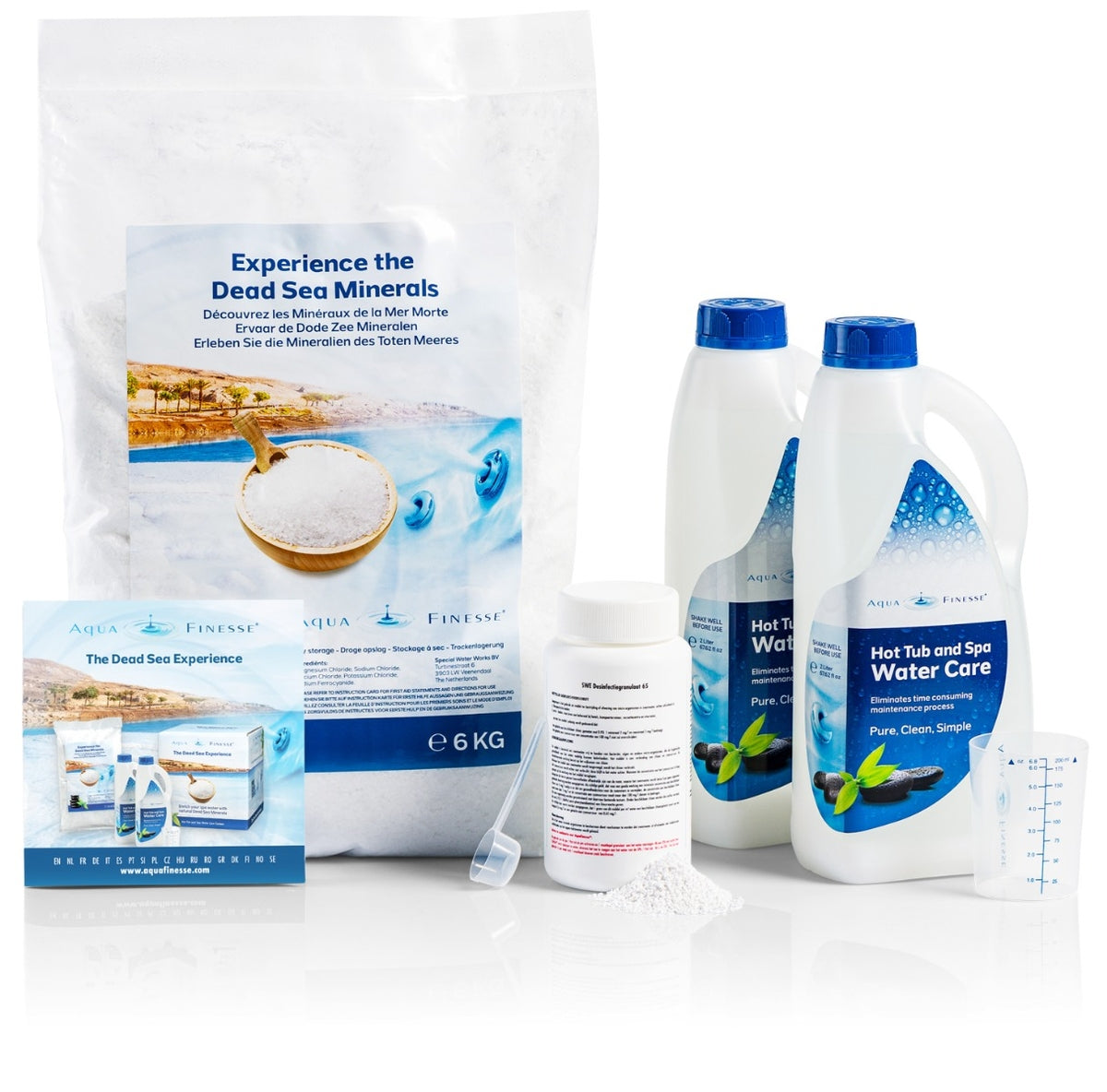 AquaFinesse Dead Sea Experience Box met Dode Zee-mineralen en spa-waterverzorging voor kristalhelder water AquaFinesse