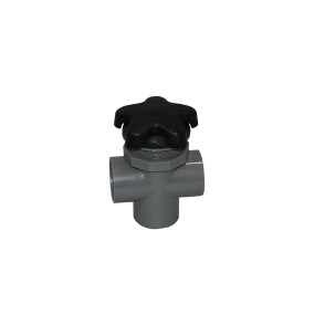 Diverter Valve - 1 1/2' S x 1 1/2"" S x 1 1/2"" S, Star Handle, Black ""